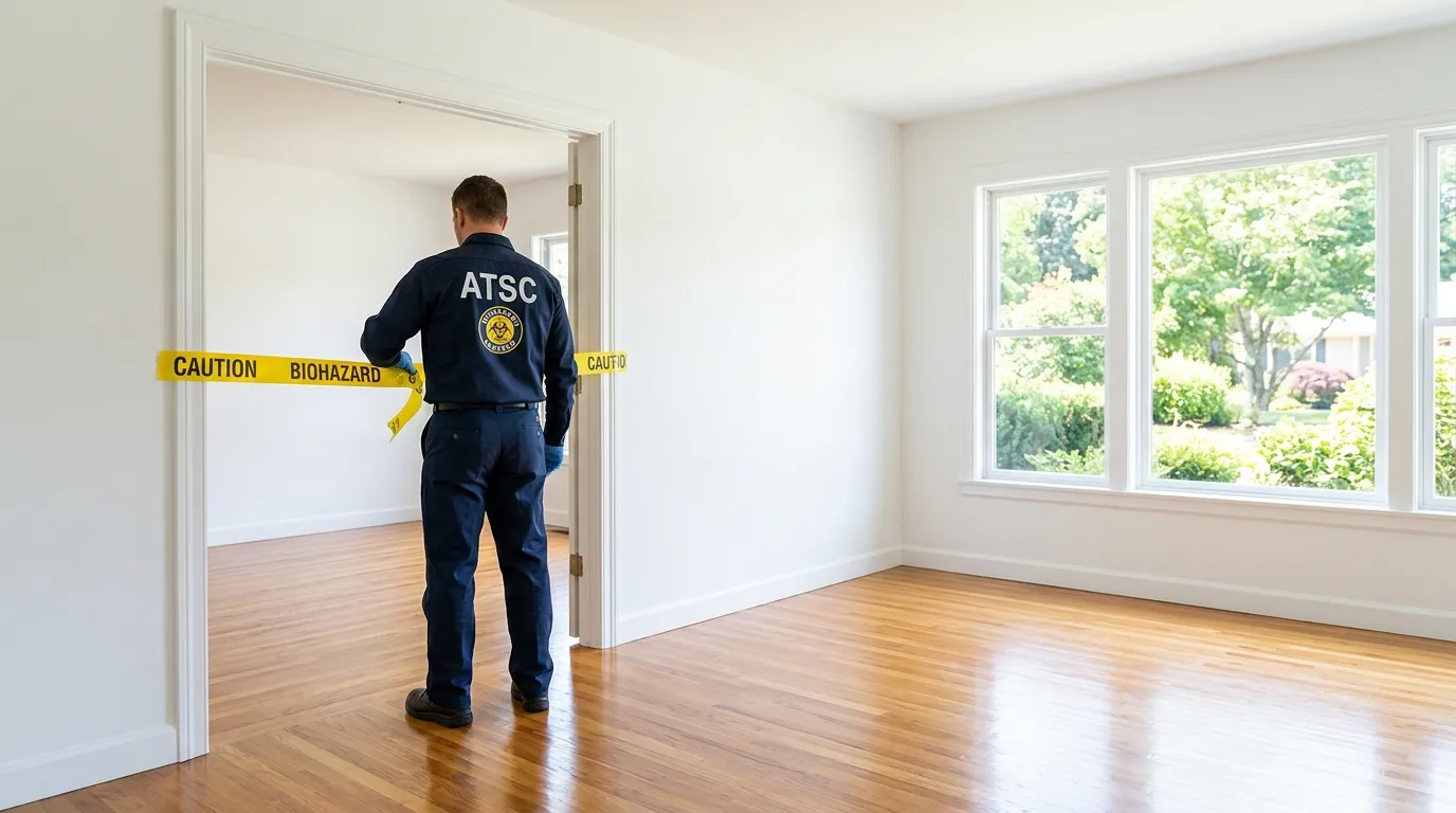 Certified biohazard cleanup crew performing Decomposition Cleanup in Cape Saint Claire